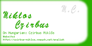 miklos czirbus business card